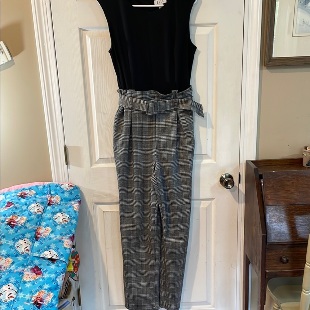 Ella Size Medium Plaid Jumpsuit